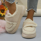 Bottom Faux Fur Winter Shoes for Women 2023 New Thicken Plush Warm Snow Boots Female Non Slip Platform Cotton Shoes