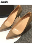 PU Leather Women Super 12cm High Heels Sexy Ladies Pointed Toe Stiletto 10cm Pumps Party Shoes plus size QKOU008