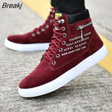 boots men sneakers fashion lace-up solid winter shoes men snow boots warm fur flat with sneakers men breathable