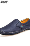Men Soft Casual Loafers Handmade Leisure Shoes Breathable Slip-On Flats Comfortable for Drive White Sneakers for