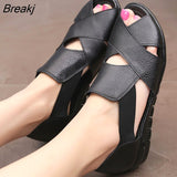 size 35-42 Ladies wedge sandals Shallow Non-slip Fashion Summer shoes women Soft Hard-wearing Sandals