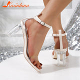 High Heeled Women Sandals 2023 New Fashion Spring Summer Simply Sandals Shoes European Style Fashion Buckle Strap