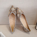 2024 Pointed Toe Women Flat Rhinestones Loafers Autumn Rivets Classic Ladie Flats Shoes Women's Ballet Flats Soft Boat