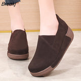 Sneakers for Women Fashion Platform Korean Version Rocking Shoes Female Slip on Casual Flat Warm Loafers Retro Mon