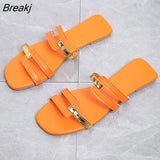 Open-toe Slippers Women Slingback Sandals 2023 New Women's Shoes Summer Flats Casual Flip Flops Dress Shallow Female