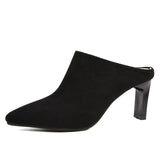 Spring Summer Women Designer Shoes Pointed Toe Mules Slippers Ladies Luxury Brand High Heel