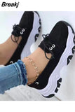 Women's Sneakers Thick Sole Casual Breathable Sports Design Vulcanized Shoes Fashion Tennis Slip-on Flat Women's