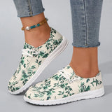 Canvas Print Women Flat Shoes 2023 Autumn Lightweight Slip On Loafers Woman Comfortable Outdoor Casual Sneakers Big