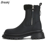 Lamb Wool Ankle Boots Flat Shoes for Women 2023 The New Thick Sole Women's High Woman Fashion Platform Snow