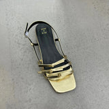Silver Ladies Shoes with Medium Heels Summer 2023 Roman Style Square Sandals for Women Outdoor Free Shipping Offer H