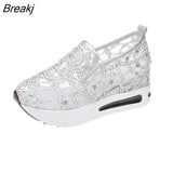 Wedge Sneakers Women 2023 New Gold Silver Woman Casual Shoes Walking Summer Luxury Sports on Platform Footwear