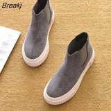 Winter Shoes Women Chelsea Boots Thick Sole Leopard Winter Shoes Warm Plush Women's Boots Woman Ankle Botas