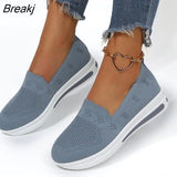 Fashion New women knitted shoes Fashion slip on Plus Size Casual Ladies Loafers Breathable mesh Light comfortable