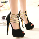 High Heels Women's Shoes Platform Peep Toe Wedding Footwear Pumps Shoes Woman Hollow Out High Heel Tacones Mujer Size