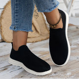 Knitting Flats Shoes for Women 2023 Autumn Comfortable Slip On Casual Shoes Woman Breathable Soft Sole Tennis