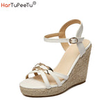 Dress Platform Shoes Boho Wedge Sandals Women 2023 Summer Newest Chunky Style PU Daily Plus Size 34-50 Party Prom