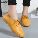 Genuine Leather Summer Loafers Women Casual Shoes Moccasins Soft Pointed Toe Ladies Footwear Women Flats Shoes