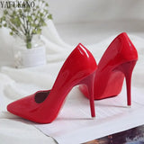 Black Sexy Stiletto High Heels Classic Womens Pumps 6cm/10cm Party Wedding Shoes Fashion Pointed Toe Red Sole Single