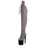 Peep Toe Boots Pole Dance Boots Stripper High Heels Women Sexy Show Shoes Party Club 20 CM Heels Platform ZIP Lace-Up