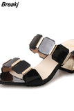Open Toe Women Chunky Heels Casual Women's Sandals Black White All-match Female Pumps Fashion Womens Sandals Buckle