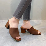 Women Sandals Slippers Luxury Summer Outdoor Casual Women Shoes Open Toe Soft High Heels Slides Black Mules Sandals Size