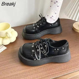 Shoes Lolita Shoes Mary Janes Women's Shoes Chain Uniform Jk Student Shoes Women Girl Round Toe Lolita Vintage