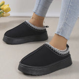 Women 2023 New Fur Short Plush Flip Flops Platform Slippers Winter Shoes Casual Home Cotton Shoes Warm Flats Boots Mules