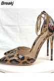 Print Sexy Women Pumps Shoes Women High Heels Pointed Toe Wedding Shoes 12cm Chaussure Femme QP023