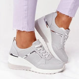 New Women Chunky Sneakers Solid Color Platform Shoes Thick Bottom Zipper Women's Vulcanized Shoes Sneakers Zapatos De