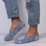 Women's Casual Shoes 2024 Spring and Autumn Flat Loafers Women's Shoes Fashion Non-slip Soft Denim Flat Shoes Zapatos De