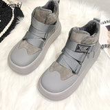 Women Shoes Winter Warm Snow Boots Platform Ankle Boots for Woman Velcro Botas Mujer Soft Plush Cotton Shoes
