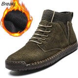 Winter Boots Men Genuine Leather Shoes Men Suede Leather Boots Warm Men Boots Male Fashion Brand Ankle Boots