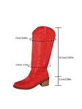 Breakj Large-Size Retro Embroidery V-Mouth Martin Boots Women Autumn And Winter Coarse And Mid-Clinity Net Red Knight