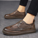 Men Brogue dress Shoes outdoor British Style Lace Up Leather Shoes Fashion Casual Business Man shoes Footwear Chaussure