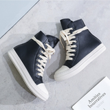 Shoes High-top Canvas Shoes Women All-match Casual Shoes Lace-up Sneakers Men Flat Platform Shoes Zipper Vulcanized