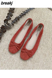 Brand Flats Ballet Women Shoes Classic Round Toe Flat Ballerina Female Bow Casual Slip On Loafer Soft Moccasin Fashion