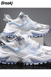 Fashion Breathable Mesh Casual Shoes Men Sneakers Spring Lace Up Platform Men's New Vulcanized Chaussure
