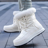 Plush Waterproof Snow Boots for Women Winter 2023 Chunky Platform Fur Ankle Boots Woman Non Slip Warm Cotton Padded