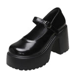 Chunky Platform Pumps Women New Buckle Strap Super High Heels Mary Jane Shoes Woman Goth Thick Heeled Party Lolita