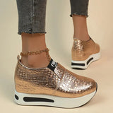 Leather Wedge Loafers Shoes for Women 2024 New Height Increasing Platform Sneakers Woman Lightweight Slip On Casual
