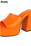 New Platform Sandals For Women Hoof Heels High Platform Chunky Heels 2023 Summer Sexy Elegant Fashion Woman Sandals