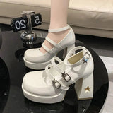 Platform High Heels Pumps Women 2023 Spring Punk Thick Heel Mary Jane Lolita Shoes Woman Patent Leather Cosplay
