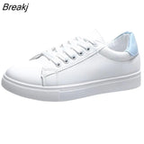 Sneakers Spring Summer Casual Shoes Women PU Leather Platform Shallow Lace-up Sport Shoes Zapatos De Mujer
