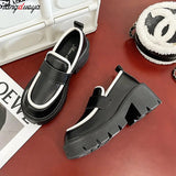Women Spring Black Platform Mary Jane Shoes Women Heels Retro Lolita Shoes Ladies Designer Uniform Shoes Leather