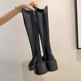 new but knee high boots 2023 women breathable mesh hollow cool boots breathable thick heel ankle boots platform
