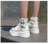 Wedge Lace Denim Women's Heel Shoe Thick Open Toe Female Sandal Espadrilles Platform 2023 Summer Muffins shoe Med Comfy