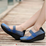 New Wedge Platform Weave Sandals Fashion Peep Toe Comforty Breathable Mom Shoes Female Casual Thick Bottom Sandalias