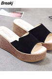 Sandals Women 2023 New Fashion Wedge Shoes Ladies High Heels Thick Bottom Mules Summer Casual Female Slip on