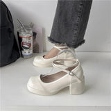 Summer Solid Color Light Mouth Shiny Leather Surface One Line Buckle Strap Versatile Women High Heels Women's Single
