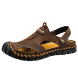 Men's Sandals Leather Men's Slippers Fashion Sandals Luxury Soft Outoor Slippers Man Beach Shoes Big Sizes
